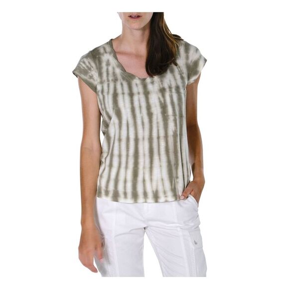 SANCTUARY Womens Green Stretch Slitted Cap Sleeve Scoop Neck T-Shirt XXS - Picture 1 of 2